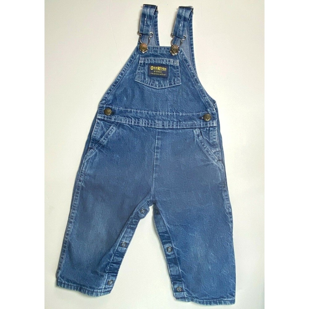 Oshkosh BGosh Vintage Denim Jean Overalls 24 Month USA Made Vestbak